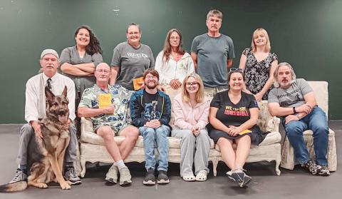 Pictured left to right back row: Katelyn Smith, Kim Shea, Lora Perkins, Dave Minor, and Brielle Dick. Bottom row left to right: Kevin Allen, Bill Mason, Justin Marchington, Summer Reames, Keara Hopkins, and Karl Hauser.