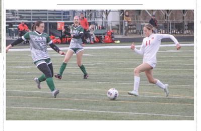 Beaverton’s Wren Carland closes in on the ball during a game earlier this season. The Beavers entered this week with a record of 1-1-1.