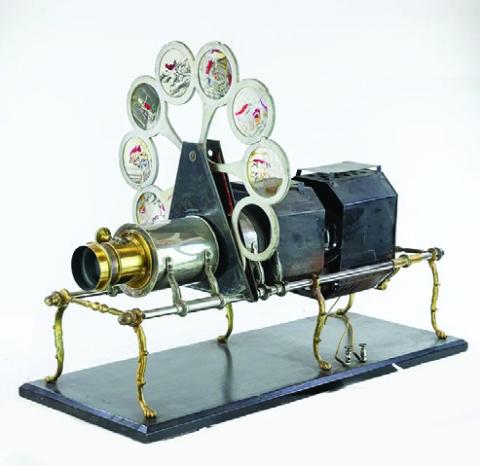 The Pettibone Peacock Sciopticon shows how much technology had advanced since the days of the earlist magic lanterns. KOVELS.COM