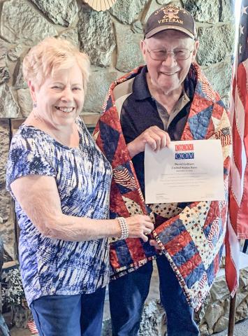 LEBLANC RECEIVES  QUILT OF VALOR