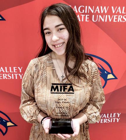 Pictured is Braelynn McCormick who competed in Sales. This is her first year on the Forensic Team.
