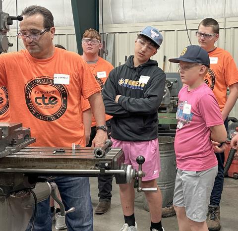 Students in the Advanced Manufacturing session of CTE Summer Camp had the chance to learn about tools, equipment, and processes used in today’s manufacturing industry.