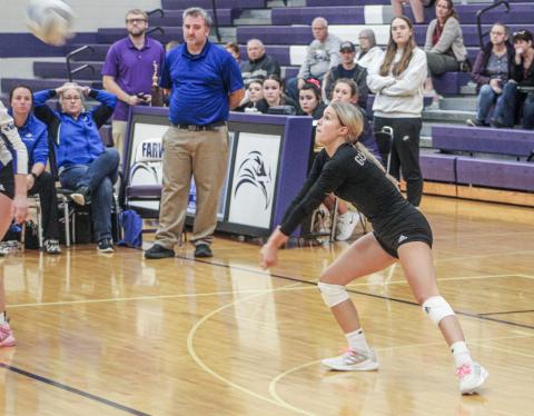 Breanna Campbell attempts to set up the Gladwin offense.