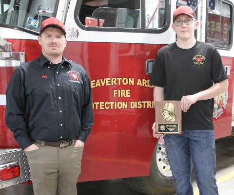 Pictured left to right: Chief Phil Andrist and Chase Dunn.