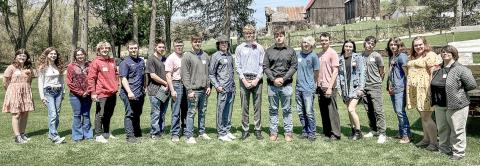 Pictured, left to right, are: Leah Davis, Kalli McGraw, Alexiea Hale, Shane Warner, Daniel Gray, Kevin Klein, Joshua Heyer Jr., Tyler Lumbert, Niccolo Gonzalez, Dalton Peters, Gary Blossey III, Blake Booker, Remmington Ruhle, Joselin Pero, Austin Langley, Ashton Stephenson, Kayley Ellis and Jade Shearer. Not pictured: Aiden McCormick and Theresa Coburn.