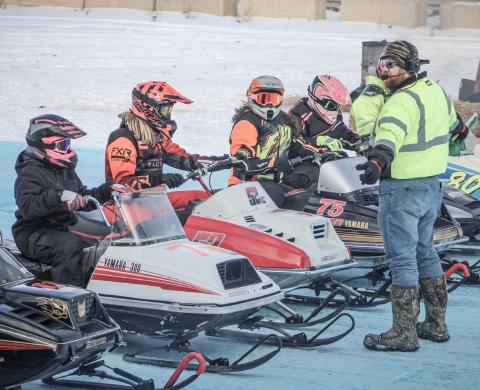 Vintage snowmobiles make their return to the Blue Ice