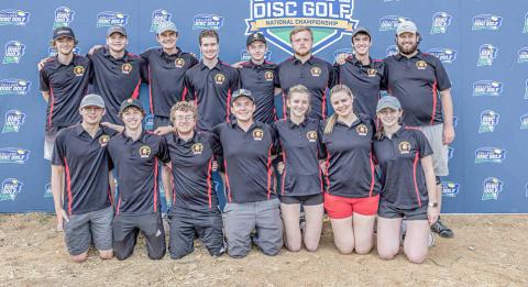 Pictured is the Ferris State University disc golf team at the College Disc Golf National Championship, which was held in Marion, North Carolina, April 5-8. PHOTO COURTESY CONRAD MEYER PHOTOGRAPHY