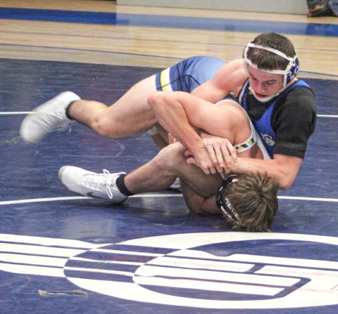 Gladwin’s M.J. McDonald got a grip on a silver medal at 144 Saturday at the Northern Michigan Championships in Gaylord.