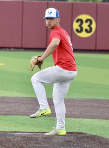 Lightning Post 171 pitcher Barrett Williams delivers during the Iron-Duke Tournament last weekend in Mount Pleasant.