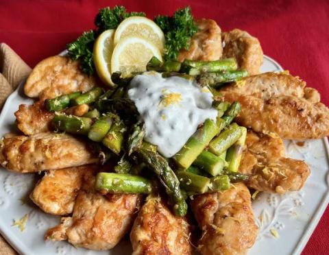 Chicken and Asparagus with Lemon Caper Sauce