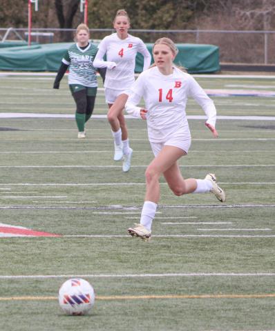 Beaverton’s Harlie Lamson runs down a loose ball during a game earlier this year. The Beavers improved to three regular-season victories in their second season as a varsity team after coming up empty in their debut campaign last spring.