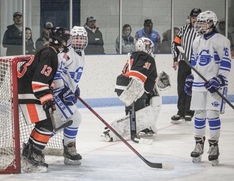 The puck stayed out, but two players wound up in the net for a chat during the Gladwin hockey team’s, uh, eventful 9-5 victory over visiting Cheboygan Friday night.