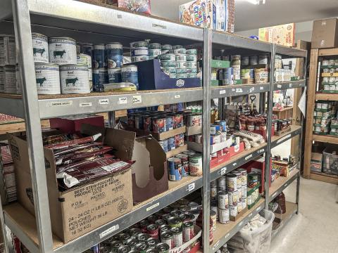 The Sacred Heart Mission’s food pantry offers a wide variety of different food options for breakfast, lunch, and dinner.