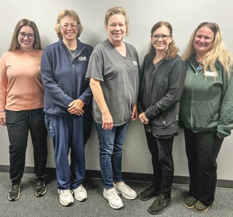Pictured are: Kelsee Zietz, Marie Cummings, Gretchen Mora, Angie Card and Katie White.