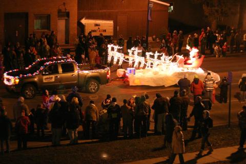 This photo was taken at the Gladwin Christmas parade in 2010. At that time, the parade ended in the city park, so they marched past the courthouse and entered the park via the street between the courthouse and the sheriff’s office. After assembling in the park, the community enjoyed a fireworks display. The park was also adorned with lighted decorations. Unfortunately, persistent vandalism put an end to that practice. PHOTO COURTESY OF BOB FREI