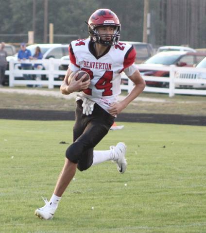 Beaverton quarterback Jace Mishler scored a touchdown in the first quarter to tie the game, but that was it for the Beavers in a loss at Farwell Friday night.
