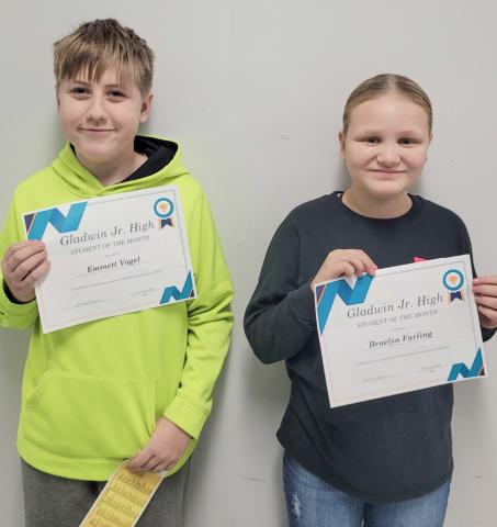 Emmett Vogel and Braelyn Farling