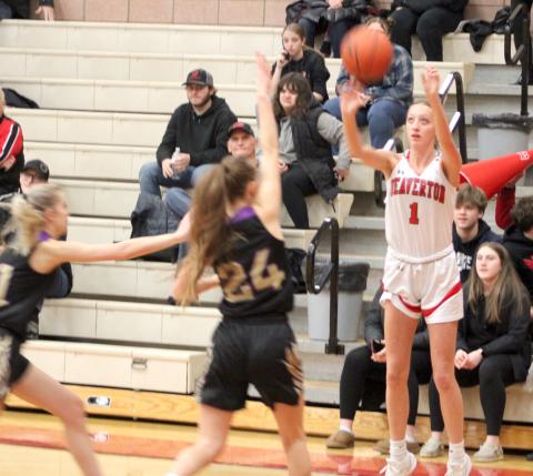 Beaverton’s Trinity Danielak launches during a recent game.