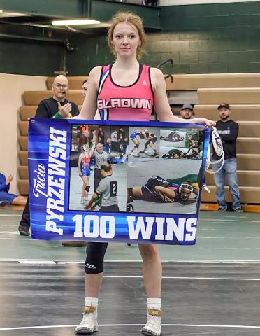 Pyrzewski is Gladwin’s first girl grappler to reach 100 wins