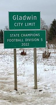 STATE CHAMPIONSHIP SIGNS ARE UP IN GLADWIN