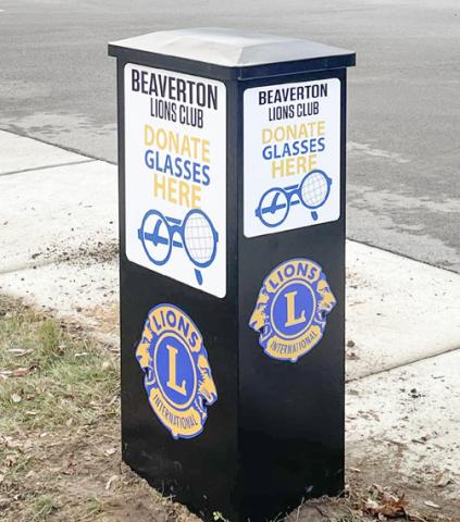 Located at 142 Saginaw Street in Beaverton is a new glasses donation box. Anyone with unused pairs of glasses can drop them off in the box to donate them to those in need.