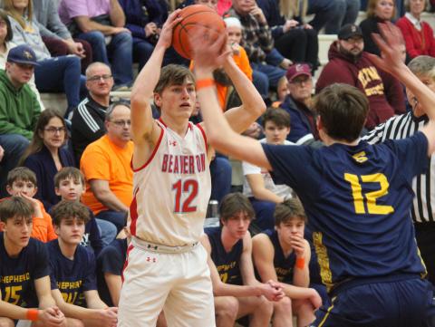 Reese Longstreth attempts to make a pass against Shepherd.