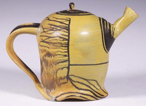 Would you put a teapot like this on a display shelf or on the table? Many modern studio ceramics could go either way. THOMASTON PLACE AUCTION GALLERIES