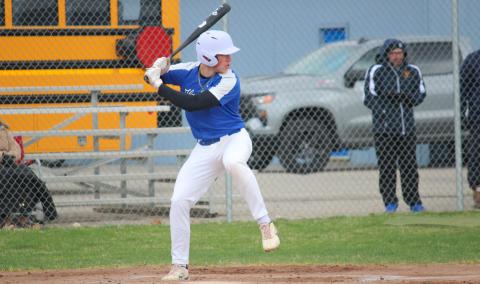 Lead off batter Lucas Mead steps up to the plate to kick off the game for the Flying G’s.