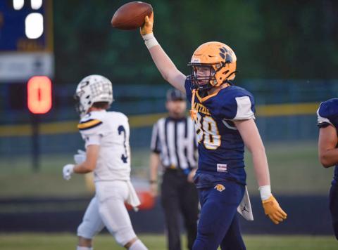 Vance Stokoszynski scored one of the touchdowns that helped Standish-Sterling pick up its first win of the season over Pinconning Friday night. PHOTO PROVIDED BY MINDY STOKOSZYNSKI
