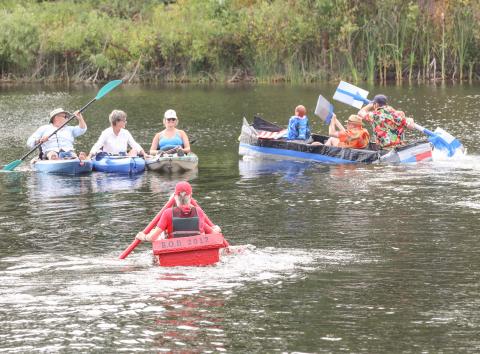 THIRD ANNUAL SECORD LAKE EAGLES RIVER RAFT RACE HELD