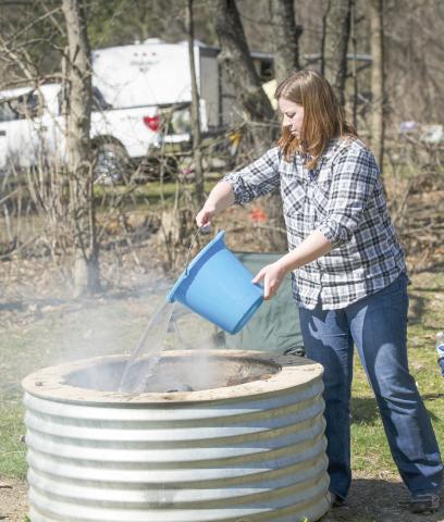 Keep campfires contained in a fire ring or pit and fully extinguish them before leaving. Douse fires with water, stir ashes and douse again.