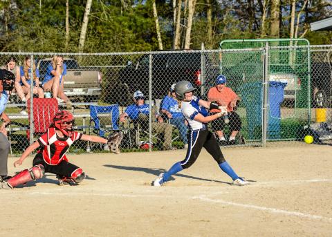 Maddie Cantrell at bat last year during their conference winning season.
