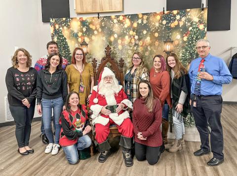 Pictured are employees at the 2023 Gladwin County Department of Health and Human Services Christmas party.