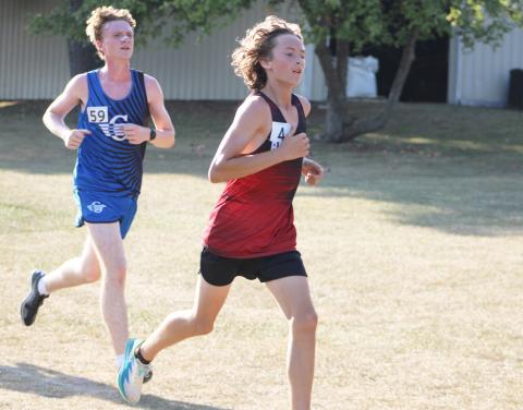 Beaverton’s Silas Finney and Gladwin’s Aiden Harrison compete at a Jack Pine Conference jamboree. The Beavers were second at two invitationals last week and the Flying G’s fourth at Mount Pleasant.