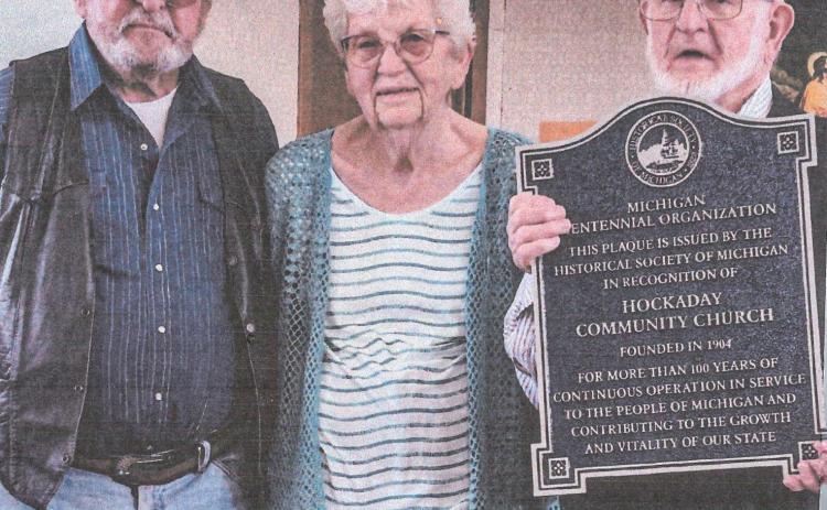 Hockaday Community Church receives plaque