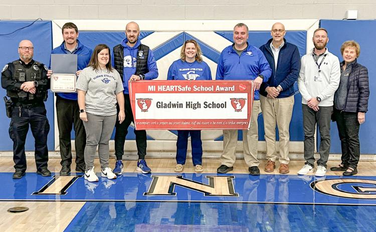 Gladwin High School has a new banner to hang after being designated a MI HEARTSafe School. The staff worked with MyMichigan Health and local first responders to prepare a plan of action in the event of a medical emergency.