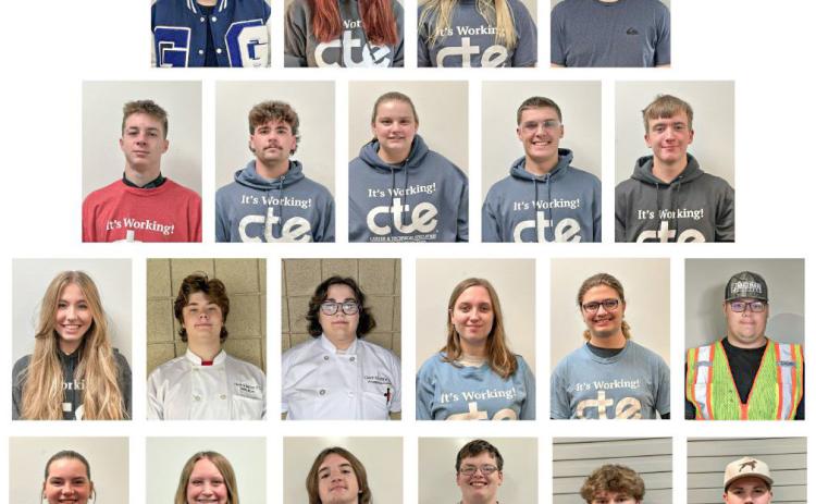 Pictured in row 1: Savanna Bissonnette, Lillie Graham, Madison Jones and Jacob Cuddie; row 2: Conan Weeks, Tristan Youngblood, Hannah Kimball, Colton Ptenninger and Casey Brand; row 3: Tommie Murrell, Robert Hunt, Anastasia Caster, Lana Dickerson, Austin Marshall and Dominic Craig; and row 4: Sophie Lubs, Jaya Holder, Nolan Underhill, Calvin Scoby, Peyton Gallo and Gavin Bruner
