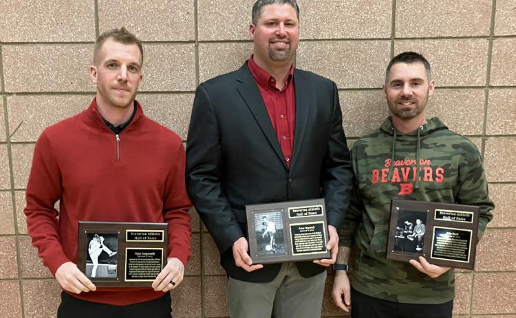Pictured from left to right: Hall of Fame Inductees Ryan Longstreth, Peter Maxwell, and Jake Oard.