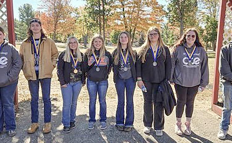 Pictured from left to right: Grace Hoag, Clayton Peacock, Dilana Ward, Lilly Moss, Brenna Buzzell, Lilly Frye, Faith St. Charles, and Ethan Bashur.