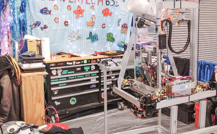 Here is Beaverton’s pit and the robot prior to last weekend’s competition in Mt. Pleasant.