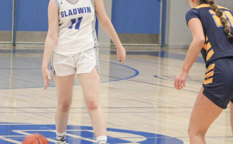 Gladwin’s Laura Elorriaga surveys the defense during last weeks loss to visiting Shepherd.