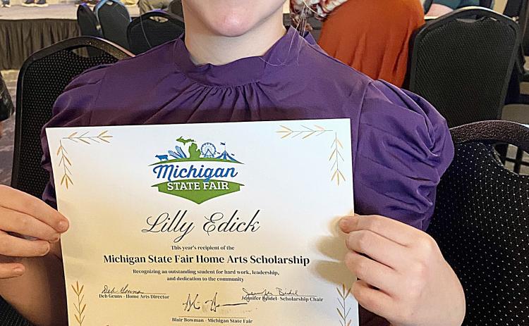 Lilly Edick places at Michigan State Fair