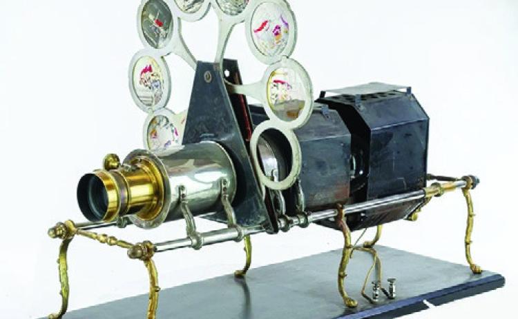 The Pettibone Peacock Sciopticon shows how much technology had advanced since the days of the earlist magic lanterns. KOVELS.COM