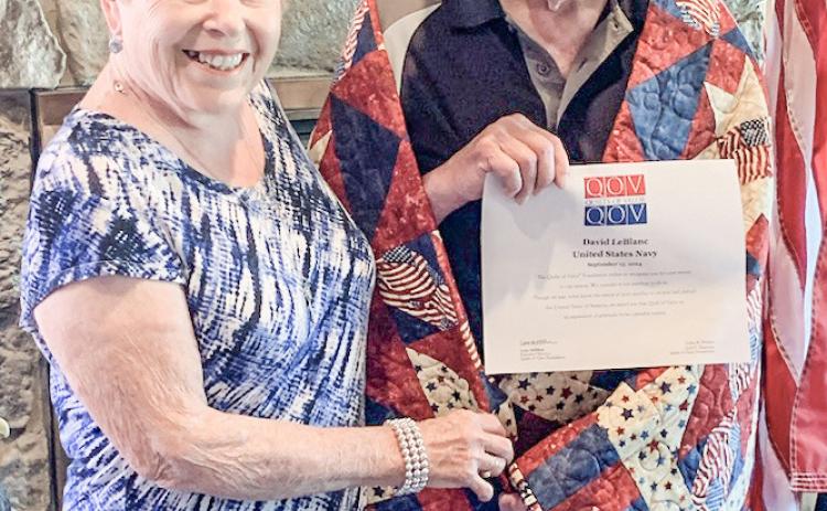 LEBLANC RECEIVES  QUILT OF VALOR