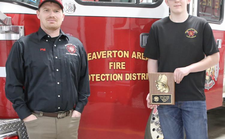 Pictured left to right: Chief Phil Andrist and Chase Dunn.