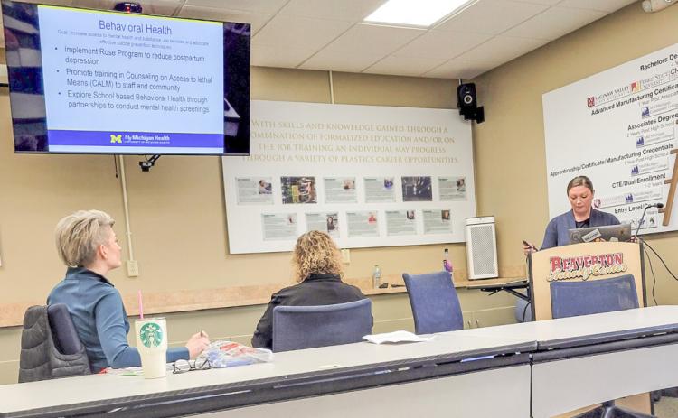The Gladwin County Community Builders hold a Kitchen Table Conversation on rural health care, one of several topics of local interest the group has discussed at Saturday gatherings over the past two months at the Beaverton Activity Center. Inset photo, Duane Miller.
