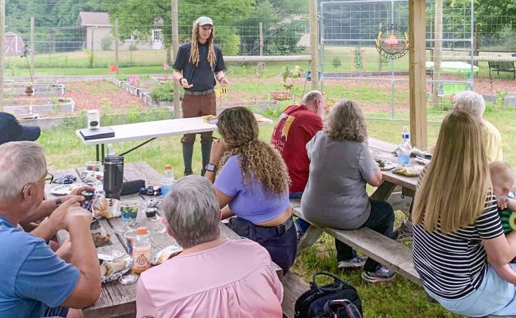 Joe Nash, of the Gladwin Conservation District, presenting about foraging during our last Grow &amp; Grill event in June.
