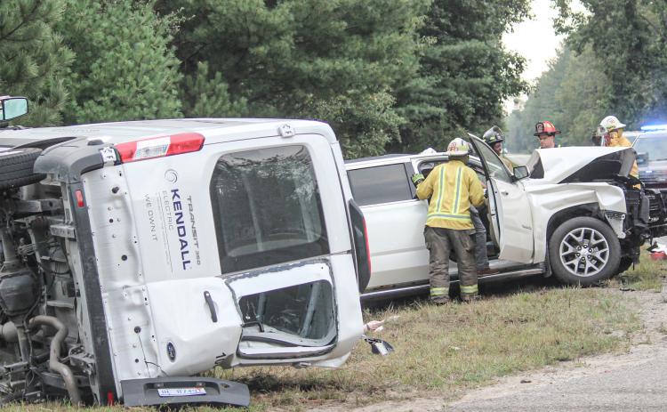 Two vehicle crash at Howard and River roads intersection