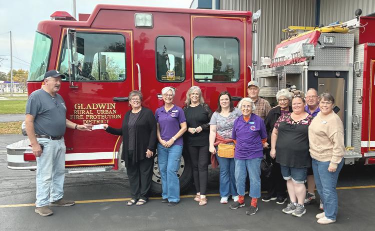 Gladwin Firefighters Association presented a check for $1000 to Hospice of Gladwin Area. This is a gift from the annual golf outing.