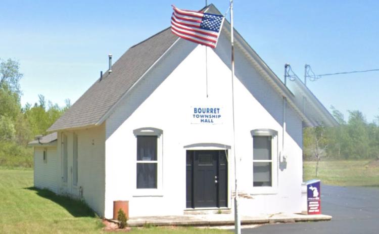 The Bourret Township Hall is located at 2749 School Road in Alger, MI.